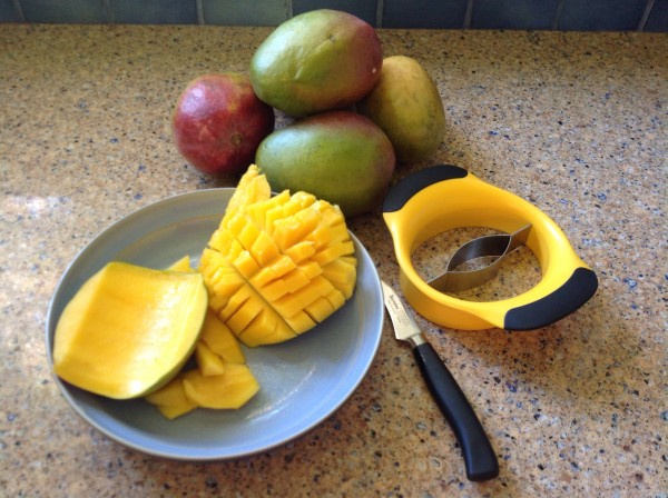 Cutting a mango